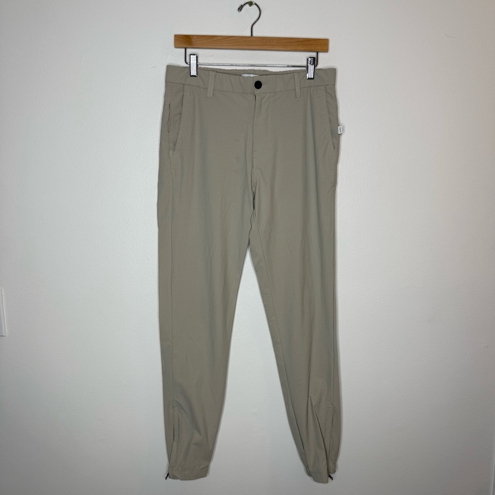 Men’s Onia Pull On Tech Pant Nylon Stretch Business Casual Hybrid Pant beige 30